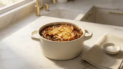 Sopa de cebola com queijo gratinado: caramelize bem e tenha sabor de bistrô